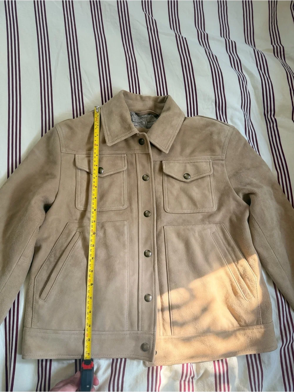 $500 NEW Banana Republic Tan Suede Trucker Jacket